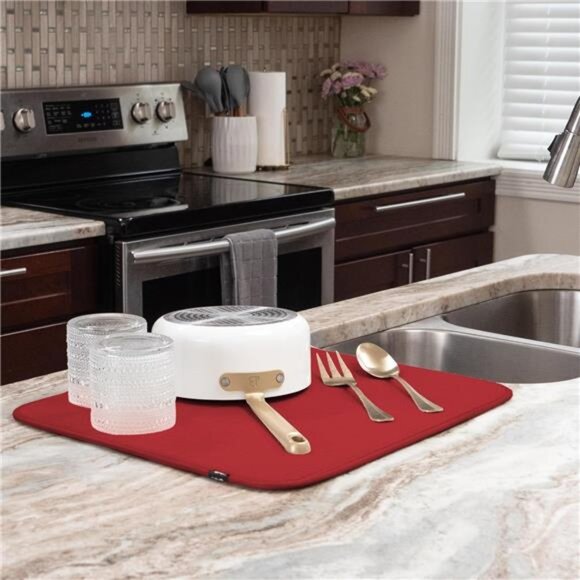 Dish Drying Mat, Highly Absorbent Microfiber Kitchen Counter Mat Dish Drying Pad - Picture 3 of 7